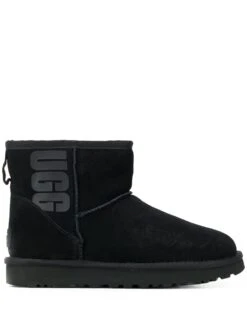 Women UGG Logo Print Ankle Boots